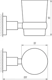 Склянка одинарна Perfect Sanitary Appliances SP 8121 хром - мініатюра 2