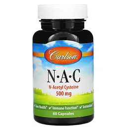 Амінокислота Carlson Labs N-A-C 500 mg, 60 капсул
