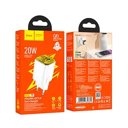 Мережевий зарядний пристрій Hoco N52 Monsoon PD20W+QC3.0 charger(EU) Білий - мініатюра 2