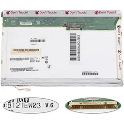Матриця 12.1 B121EW03 V.6 1280х800, 20pin, 1CCFL, NORMAL, глянцева, роз'єм праворуч зверху для ноутбука