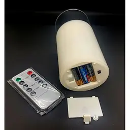 Свічка з Led підсвічуванням з полум'ям що рухається і пультом управління 9х7.5х7.5 см - мініатюра 4