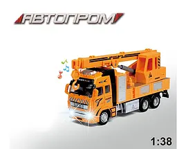 Машина металопластик Кран AP7512D Автопром 1:38 батар. світло звук в коробці (6983020650049) - мініатюра 2