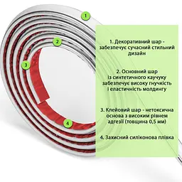 Молдинг 3000x20x8.5 мм Білий зі сріблом SW-00002674 - мініатюра 3