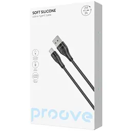 Кабель Proove Soft Silicone USB to Type-C 3A (2m) black - мініатюра 2