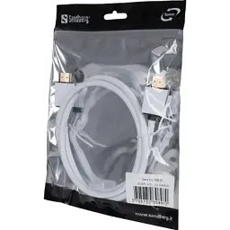 Кабель мультимедійний HDMI M to HDMI M 1.0m V2.0 white Sandberg (308-97) - мініатюра 2