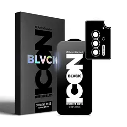 Комплект захисних скла для Samsung Galaxy S25 Plus 5G, Supreme Plus Black Icon, загартоване повноекранне 3D скло на екран і скло на камеру, протиударне 9H, ультратонке, з олеофобним і жировідштовхуючим покриттям, ArmorStandart (ARM85454)