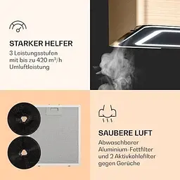 Острівна витяжка Klarstein Futurelight Smart 420 м³/г (10038708) - мініатюра 6