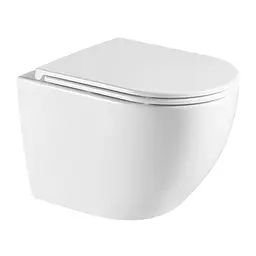 Унітаз Omnires Ottawa Comfort 54x365 підвісний без обідка сидіння дюропласт white gloss OTTAWACMWBP, Білий - мініатюра 2