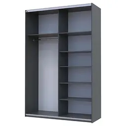 Шафа-купе Doros G-Caiser 2 дзеркала/3 частини 160х60х240 см Графітовий (42005021) - мініатюра 2