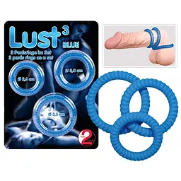 Набір ерекційних кілець You2Toys Lust 3 шт. синій - мініатюра 5
