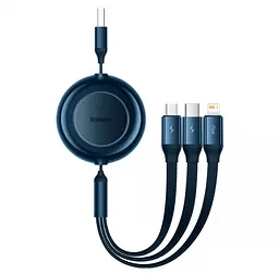 Кабель Baseus Bright Mirror 2 Series 3-in-1 Cable USB to MicroUSB+Lightning+Type-C 3.5A 1.1m CAMJ010003 Blue - мініатюра 2