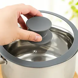Ручка для кришки каструлі сковороди кругла силіконова, Kitchen Master Сірий 87222 - мініатюра 3