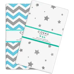 Набір простирадл полуторне Cosas ZIGZAG & STARS 155х240 см (SetSheet_ZigBlueGrey_StarGrey_155х240)