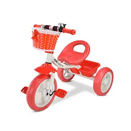 Триколісний велосипед Best trike колеса 10'' та 8'', два кошика, дзвіночок, 4 кольори