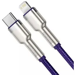 Кабель Baseus Cafule Metal USB-C to Lightning PD 20W 1m Purple (CATLJK-A05) [169508] - мініатюра 2