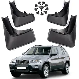Бризковики для BMW X5 (E70) 2007-2013 Комплект 4 шт (для авто з бічними порогами)