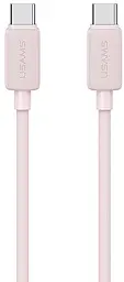 USB Кабель Usams US-SJ691 Type-C-Type-C 60W 5A 1.0m Розовий