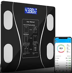 Смарт-ваги підлогові фітнес ваги Smart Scale 25x25 см Чорний 180 кг - мініатюра 4