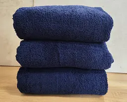 Набір турецьких махрових однотонних рушників Zeron 3 штуки 50х90 Dark Blue щільність 500 г/м2