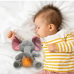 Інтерактивна м'яка іграшка-нічник Elephant, повітропроникний слоник, сірий, заспокійлива плюшева іграшка - мініатюра 4