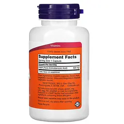 ПАБК (В-10) PABA 500 mg 100 капсул NOW vit0005170 - миниатюра 2