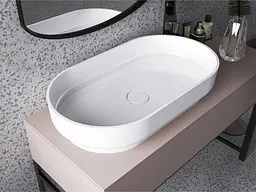 Умивальник Miraggio MARTA 750 (0000728) Miramarble, Глянцевий, Накладний, Білий - мініатюра 7