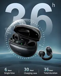 Бездротові спортивні навушники-кліпси Langsdom T9 з шумоподавленням, Bluetooth 5.4 та  IPX5 Чорний - мініатюра 12
