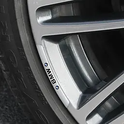 Емблема обода колеса BMW 4 шт Алюміній наклейка на диски на скотчі Сірі - мініатюра 2
