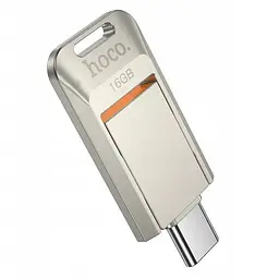 USB флеш накопичувач Hoco UD17 16GB Type-C металевий сріблястий - мініатюра 2