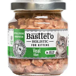 Вологий корм для кошенят Basttet'o Holistic шматочки філе телятини в желе 130 г 
