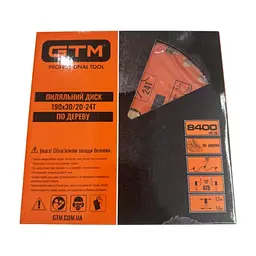 Диск пиляльний GTM 190×30мм, 24 зуби, по дереву (SBW-19024) - мініатюра 2
