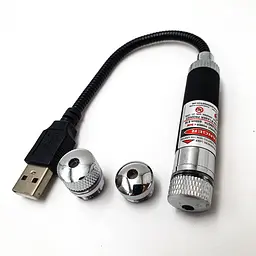 Лазерна указка, що працює від USB, червоний колір променя Laser Pointer UKC SN-R12USB (7080) - мініатюра 3