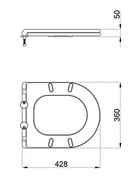 Сидіння для унітазу Qtap Robin Matt Black з мікроліфтом Slim Duroplast, Quick Release QT99HY2411MB - мініатюра 6