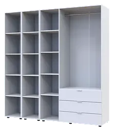 Комплект Doros Гелар з 2 Етажерками Білий 3 ДСП 192.6х49.5х203.4 (42005035) - мініатюра 6