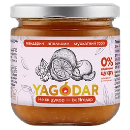 Джем без цукру YAGODAR Мандарин Апельсин Мускатний горіх 210 г (2206921016)