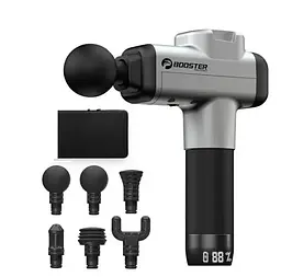 Перкусійний масажер тригерних точок Booster M2 (M2-A) на 24V Massage Gun 2500 мАч (6 насадок)