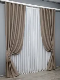 Комплект штор VR-Textil Midnight блекаут 2 шт 150x290 см капучино (1674ш) - мініатюра 3
