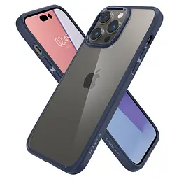 Чохол оригінальний протиударний Spigen Ultra Hybrid Crystal ACS04962 для iPhone 14 Pro (6.1") Navy Blue - мініатюра 4