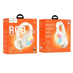 Навушники Hoco Focus BT headphones W48 | BT5.3, AUX / BT / TF, 46h | Milky white - мініатюра 3