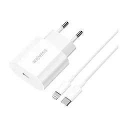 Зарядное устройство Essager USB-C PD20W + cable USB-C to Lightning white (EFJB02-XBL02-T)