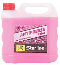 Антифриз Starline Extra K12 G-12+ концентрат рожевий -74°C 3л (NA K12-3)