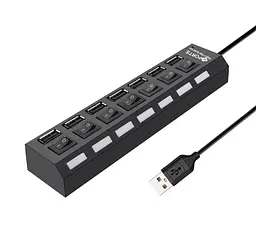 USB-хаб XON SmartHub Switch 7хUSB3.0 Чорний (UHASP070073B 5030) - мініатюра 2