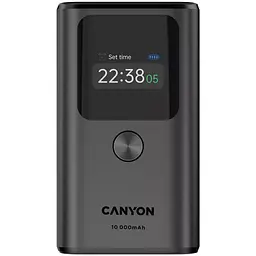 Батарея універсальна Canyon 10000mAh OnPower 130 TFT PD/30W Dark Grey (CNS-CPB130DG)