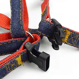 Шлея з повідцем для собак AnimAll Denim Leash Red, 36-46х1,5/120 см - мініатюра 3
