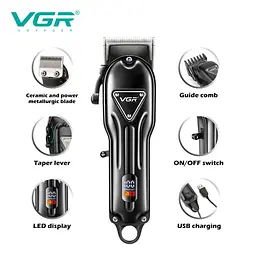 Машинка для стрижки VGR V-051 Black - мініатюра 4
