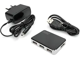 Мультипортовий адаптер Digitus Hub 4-port USB 2.0 HighSpeed, Black (DA-70220) - мініатюра 5
