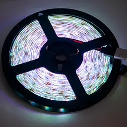 Світлодіодна стрічка різнокольорова з пультом та контролером rgb led strip 220v LED 5050 SMART Bluetooth - мініатюра 6