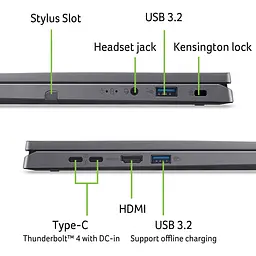 Ноутбук 2 in 1 ACER Aspire Spin 14 ASP14-52MTN-51SY, Intel Core Ultra 5 115U до 4.2GHz, 14" WUXGA Touch, 16GB, SSD 512GB, Intel Graphics, Windows 11 Home - мініатюра 13