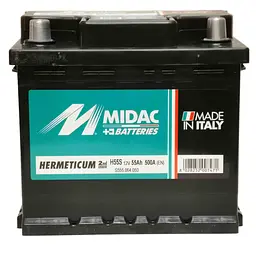 Акумулятор 6СТ-55 MIDAC HERMETICUM, 12V 55Ah, (+/-),  EN500А - мініатюра 2