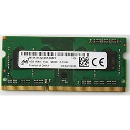 Оперативна пам'ять для ноутбука Micron SO-DIMM DDR3L 4GB 1600MHz PC3L-12800 1Rx8 Б/В - мініатюра 2